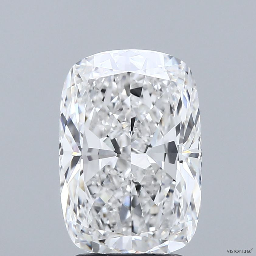 3.00 Carat Cushion Lab Grown Diamond, Excellent Polish, E Color, VVS2 Clarity