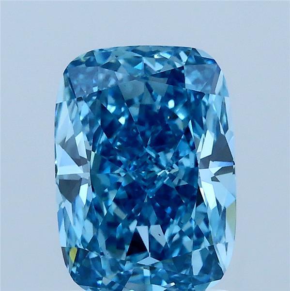 2.01 Carat Cushion Lab Grown Diamond, Fancy Vivid Blue Color, VS1 Clarity