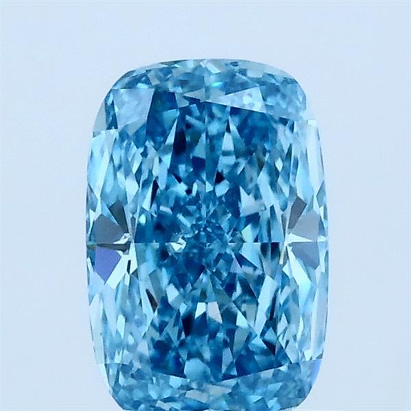 1.00 Carat Cushion Lab Grown Diamond, Fancy Vivid Blue Color, VS2 Clarity