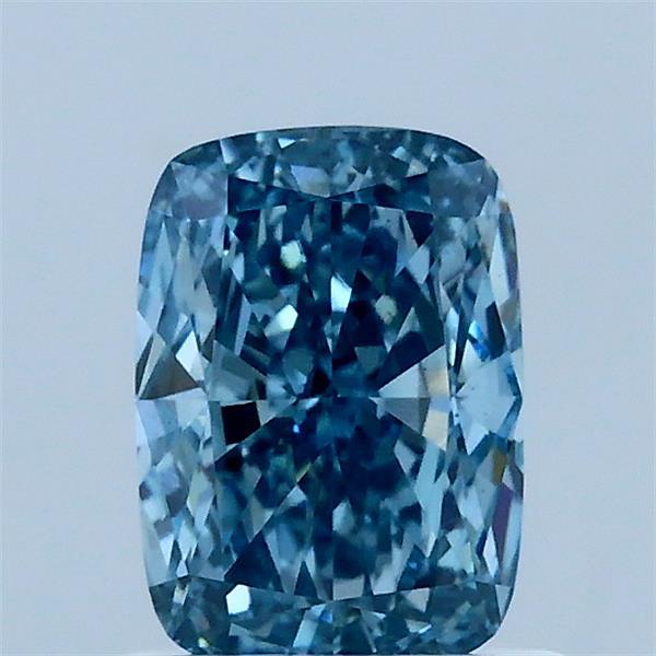 1.07 Carat Cushion Lab Grown Diamond, Fancy Vivid Blue Color, VS1 Clarity