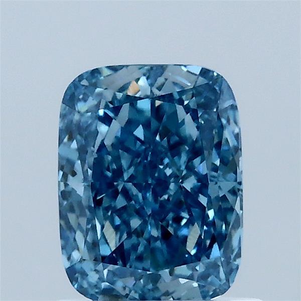 1.07 Carat Cushion Lab Grown Diamond, Fancy Vivid Blue Color, VS1 Clarity