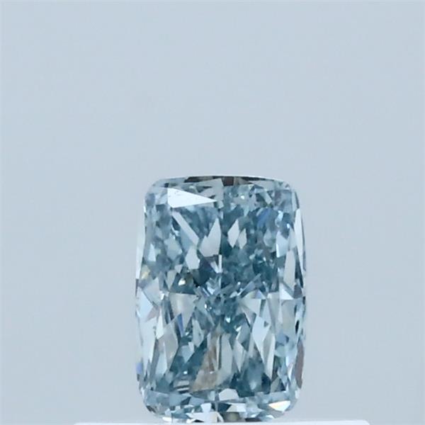 0.35 Carat Cushion Lab Grown Diamond, Fancy Intense Blue Color, VS1 Clarity