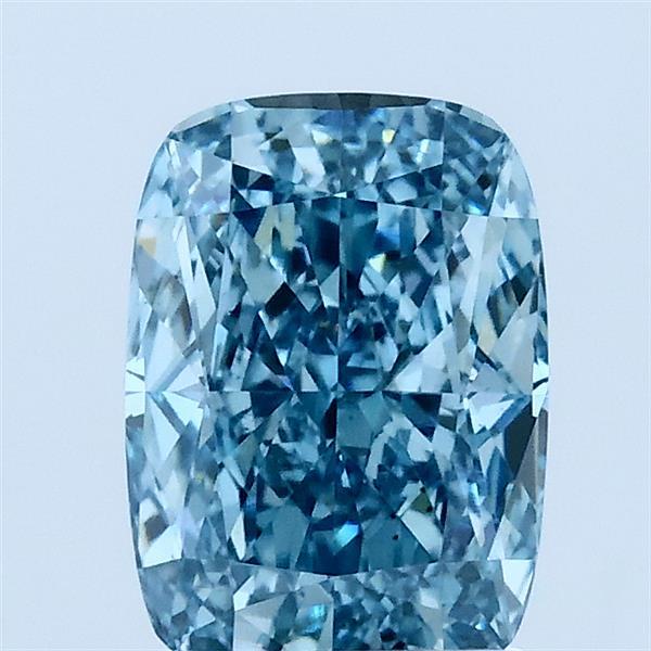 1.57 Carat Cushion Lab Grown Diamond, Fancy Vivid Blue Color, VS2 Clarity