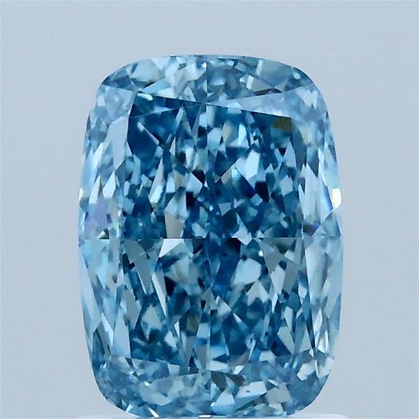 1.45 Carat Cushion Lab Grown Diamond, Fancy Vivid Blue Color, VS2 Clarity