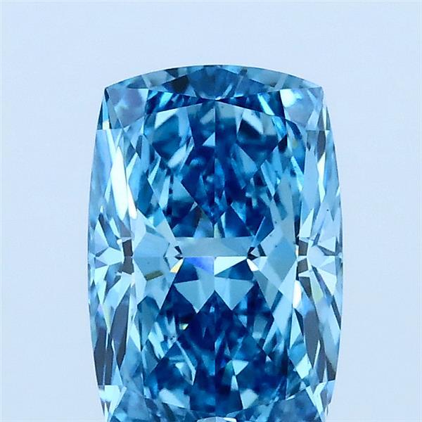 1.51 Carat Cushion Lab Grown Diamond, Fancy Vivid Blue Color, VS1 Clarity