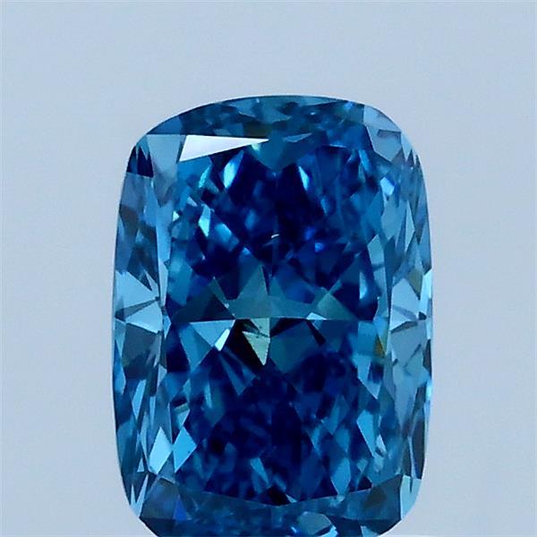 1.01 Carat Cushion Lab Grown Diamond, Fancy Vivid Blue Color, VS1 Clarity