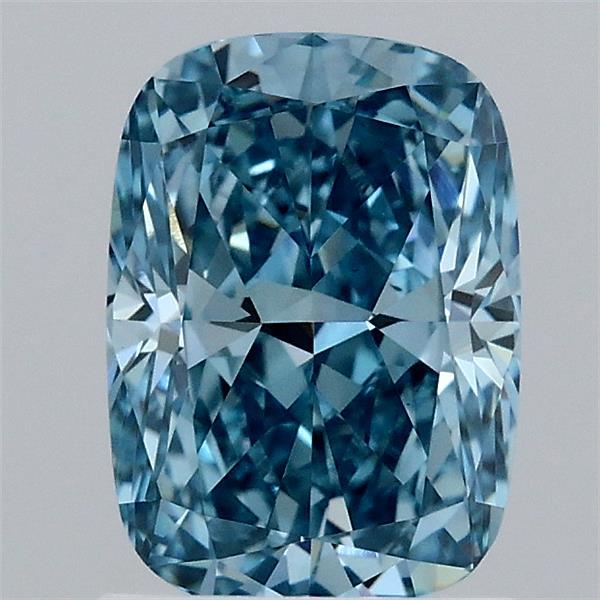 1.56 Carat Cushion Lab Grown Diamond, Fancy Vivid Blue Color, VS2 Clarity