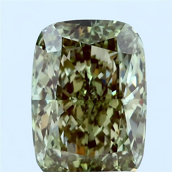 2.01 Carat Cushion Lab Grown Diamond, Fancy Vivid Green Color, VVS2 Clarity