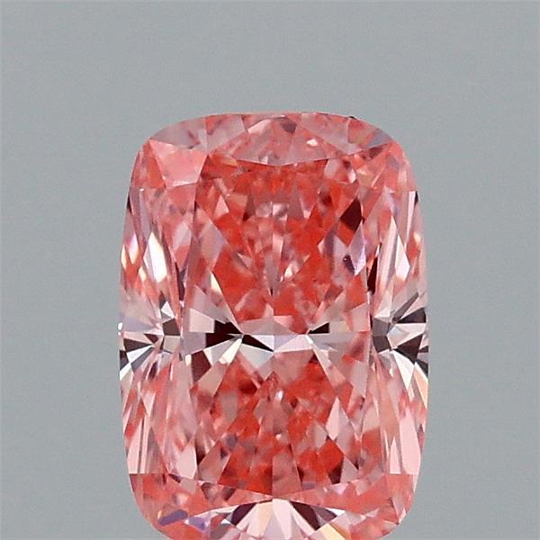 0.93 Carat Cushion Lab Grown Diamond, Fancy Vivid Pink Color, VVS2 Clarity