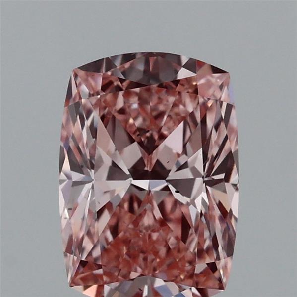 1.00 Carat Cushion Lab Grown Diamond, Fancy Vivid Pink Color, VS2 Clarity