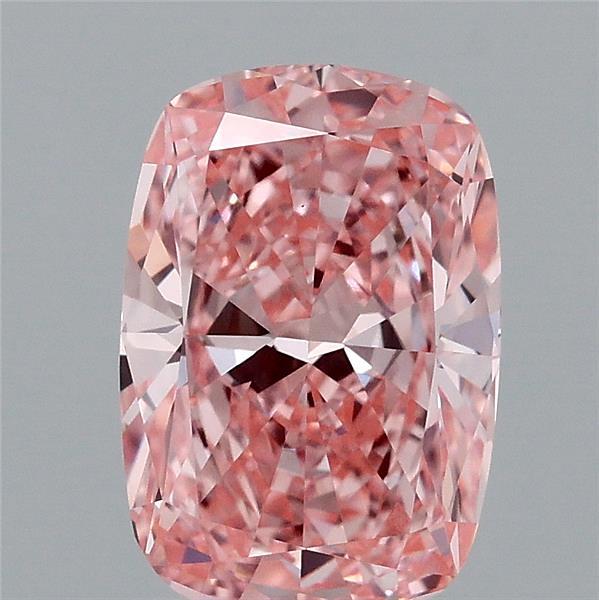 2.01 Carat Cushion Lab Grown Diamond, Fancy Vivid Pink Color, VS1 Clarity