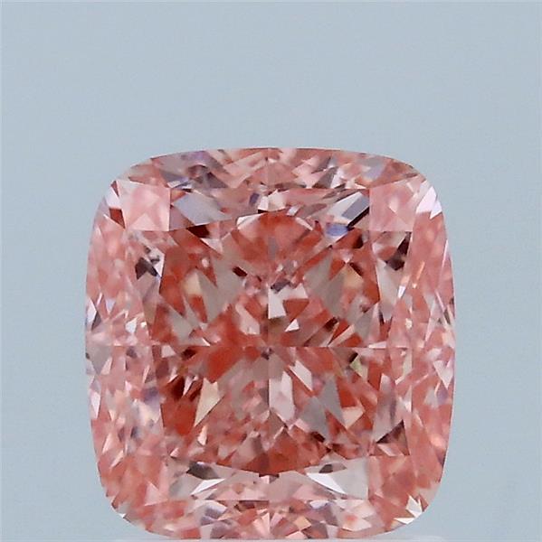 2.08 Carat Cushion Lab Grown Diamond, Fancy Vivid Pink Color, VVS1 Clarity