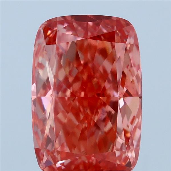3.13 Carat Cushion Lab Grown Diamond, Fancy Vivid Pink Color, VVS1 Clarity