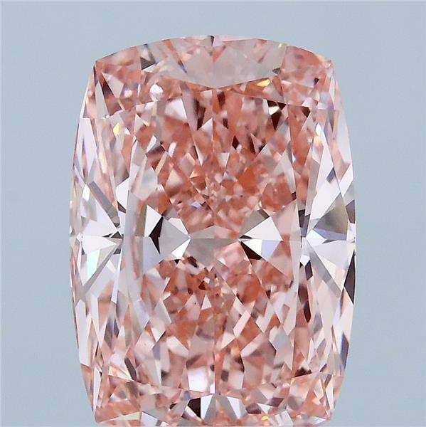 5.00 Carat Cushion Lab Grown Diamond, Fancy Vivid Pink Color, VVS2 Clarity