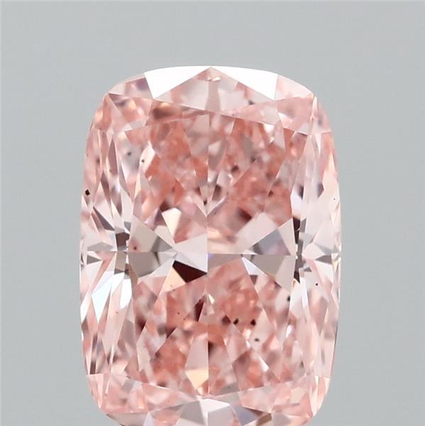 1.05 Carat Cushion Lab Grown Diamond, Fancy Vivid Pink Color, VS2 Clarity