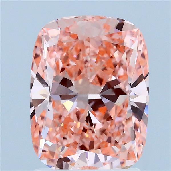 2.03 Carat Cushion Lab Grown Diamond, Fancy Vivid Pink Color, VS1 Clarity