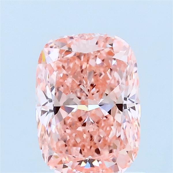 1.00 Carat Cushion Lab Grown Diamond, Fancy Vivid Pink Color, VS1 Clarity