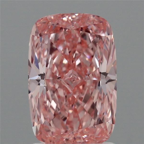 1.94 Carat Cushion Lab Grown Diamond, Fancy Vivid Pink Color, VVS2 Clarity
