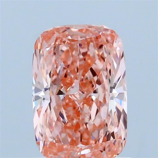 1.05 Carat Cushion Lab Grown Diamond, Fancy Vivid Pink Color, VS1 Clarity