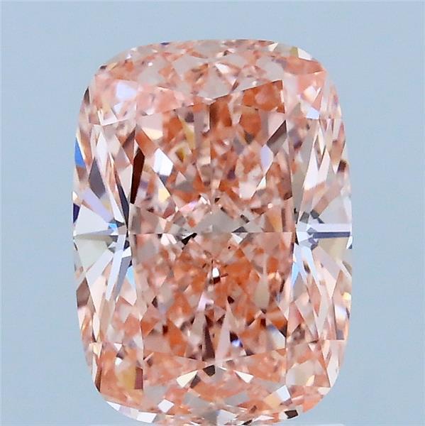 2.01 Carat Cushion Lab Grown Diamond, Fancy Vivid Pink Color, VS1 Clarity