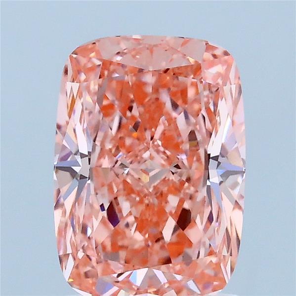 2.00 Carat Cushion Lab Grown Diamond, Fancy Vivid Pink Color, VVS2 Clarity