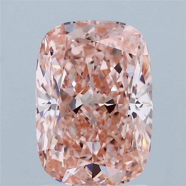 2.00 Carat Cushion Lab Grown Diamond, Fancy Vivid Pink Color, VS2 Clarity