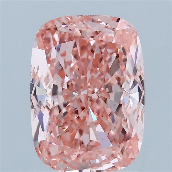 2.00 Carat Cushion Lab Grown Diamond, Fancy Vivid Pink Color, VS2 Clarity