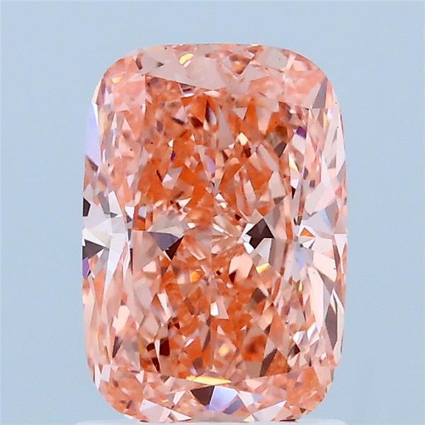 1.56 Carat Cushion Lab Grown Diamond, Fancy Vivid Pink Color, VS1 Clarity