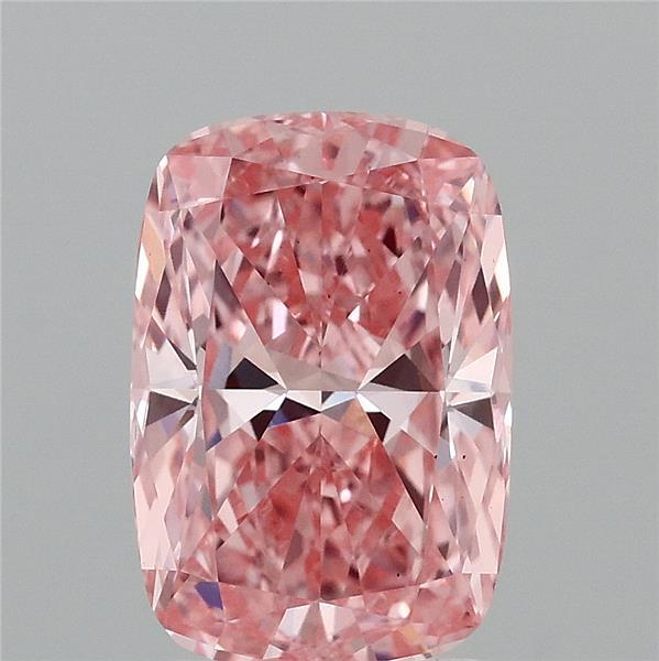 2.50 Carat Cushion Lab Grown Diamond, Fancy Vivid Pink Color, VS1 Clarity