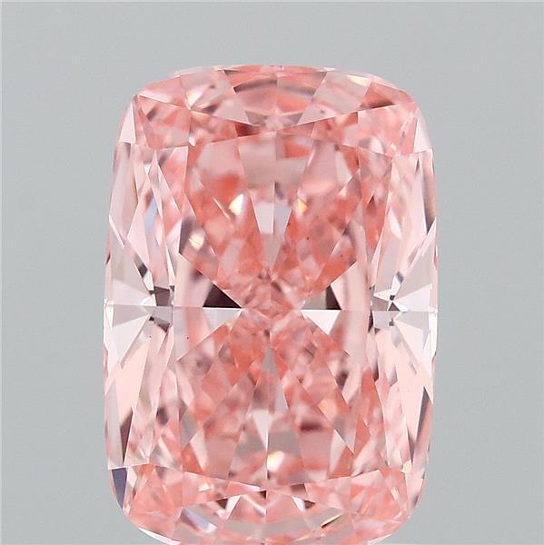 2.07 Carat Cushion Lab Grown Diamond, Fancy Vivid Pink Color, VVS2 Clarity