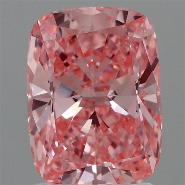 1.96 Carat Cushion Lab Grown Diamond, Fancy Vivid Pink Color, VVS2 Clarity