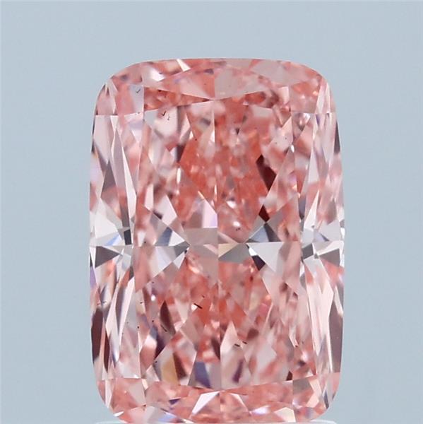 2.00 Carat Cushion Lab Grown Diamond, Fancy Vivid Pink Color, VS2 Clarity