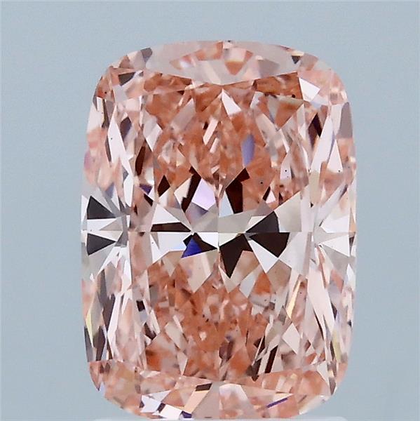 2.00 Carat Cushion Lab Grown Diamond, Fancy Vivid Pink Color, VS1 Clarity
