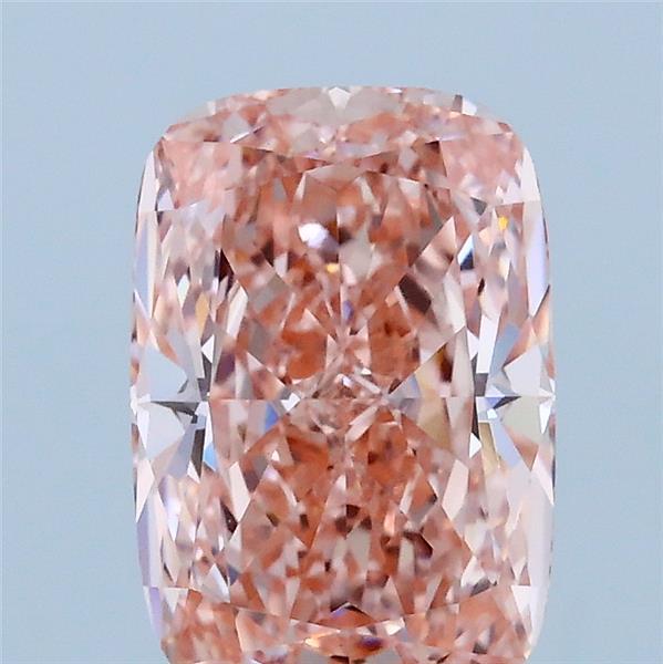 2.00 Carat Cushion Lab Grown Diamond, Fancy Vivid Pink Color, VVS2 Clarity