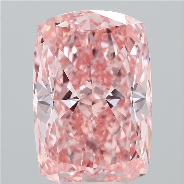 7.33 Carat Cushion Lab Grown Diamond, Fancy Vivid Pink Color, VVS2 Clarity
