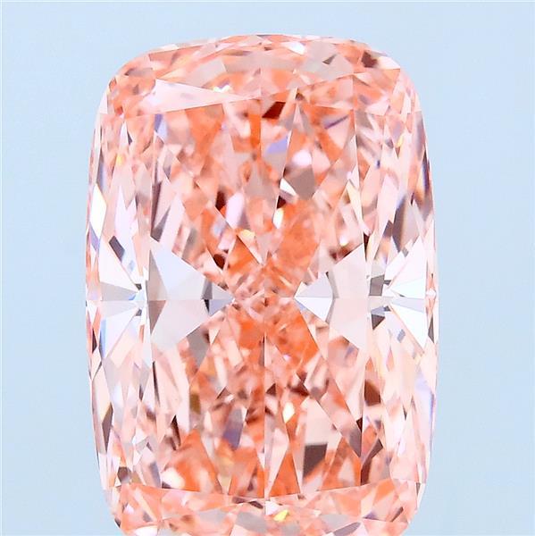 5.06 Carat Cushion Lab Grown Diamond, Fancy Vivid Pink Color, VVS2 Clarity
