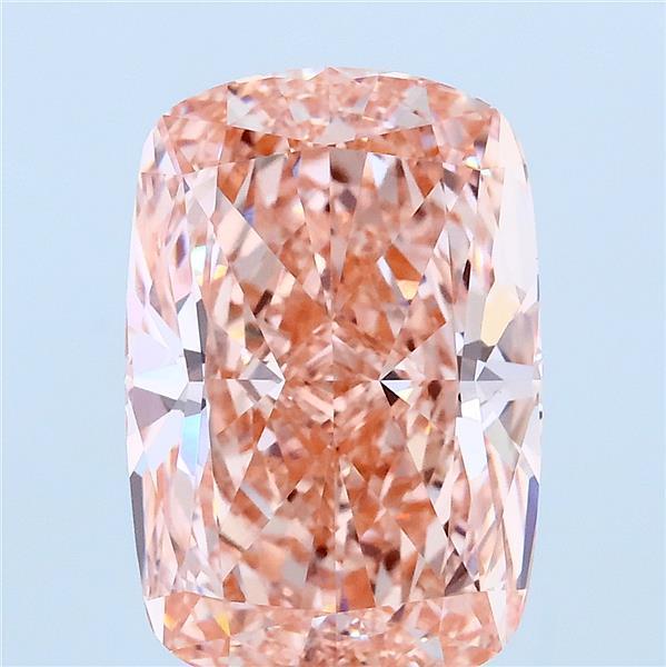 5.05 Carat Cushion Lab Grown Diamond, Fancy Vivid Pink Color, VS1 Clarity