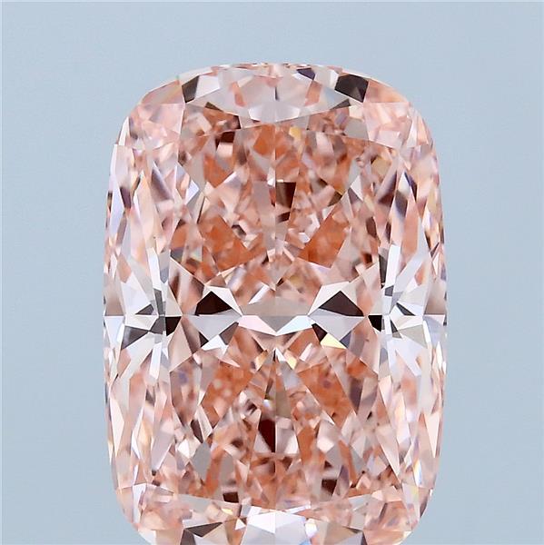 5.05 Carat Cushion Lab Grown Diamond, Fancy Vivid Pink Color, VVS2 Clarity