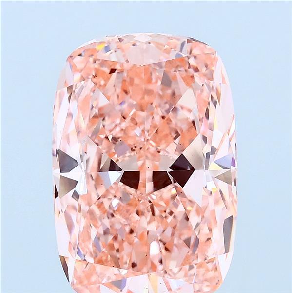 5.05 Carat Cushion Lab Grown Diamond, Fancy Vivid Pink Color, VS2 Clarity
