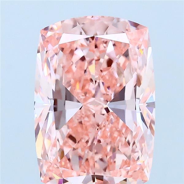 3.10 Carat Cushion Lab Grown Diamond, Fancy Vivid Pink Color, VVS2 Clarity