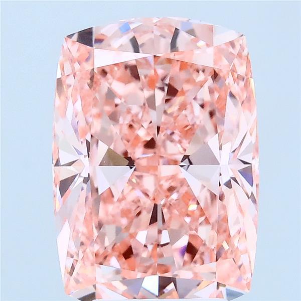 3.53 Carat Cushion Lab Grown Diamond, Fancy Vivid Pink Color, VVS2 Clarity