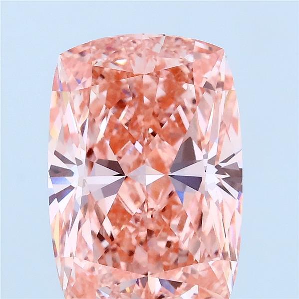 3.72 Carat Cushion Lab Grown Diamond, Fancy Vivid Pink Color, VVS2 Clarity