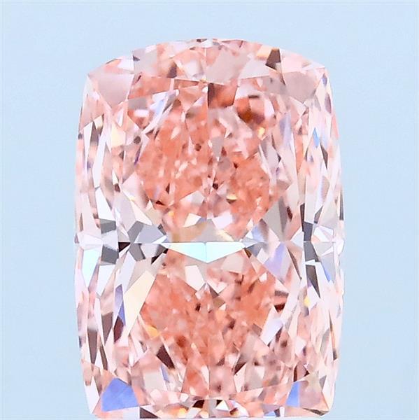 2.00 Carat Cushion Lab Grown Diamond, Fancy Vivid Pink Color, VS1 Clarity