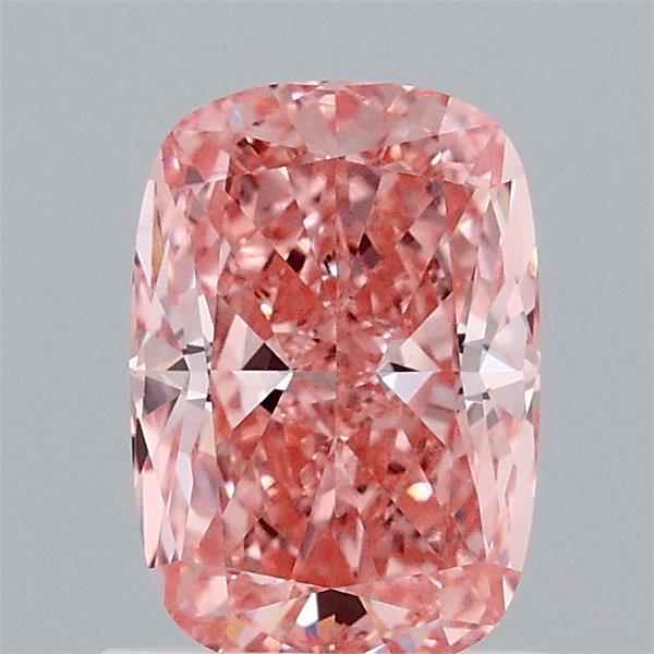 1.20 Carat Cushion Lab Grown Diamond, Fancy Vivid Pink Color, VVS2 Clarity