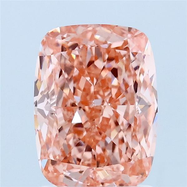 2.01 Carat Cushion Lab Grown Diamond, Fancy Vivid Pink Color, VS2 Clarity