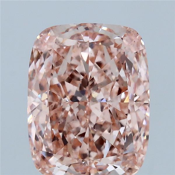 4.18 Carat Cushion Lab Grown Diamond, Fancy Intense Pink Color, VS1 Clarity
