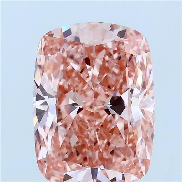 1.92 Carat Cushion Lab Grown Diamond, Fancy Vivid Pink Color, VS1 Clarity