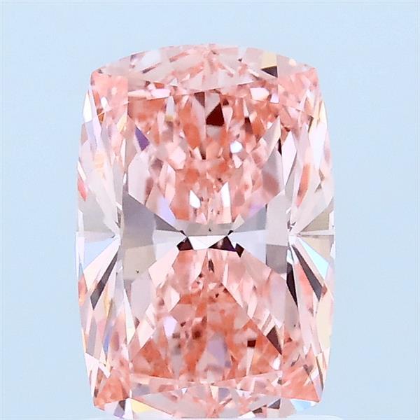 1.51 Carat Cushion Lab Grown Diamond, Fancy Vivid Pink Color, VS1 Clarity