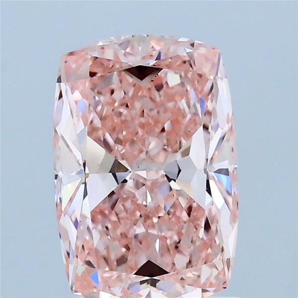 1.55 Carat Cushion Lab Grown Diamond, Fancy Vivid Pink Color, VS2 Clarity