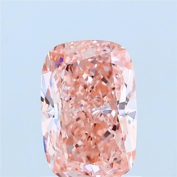 1.09 Carat Cushion Lab Grown Diamond, Fancy Vivid Pink Color, VVS2 Clarity
